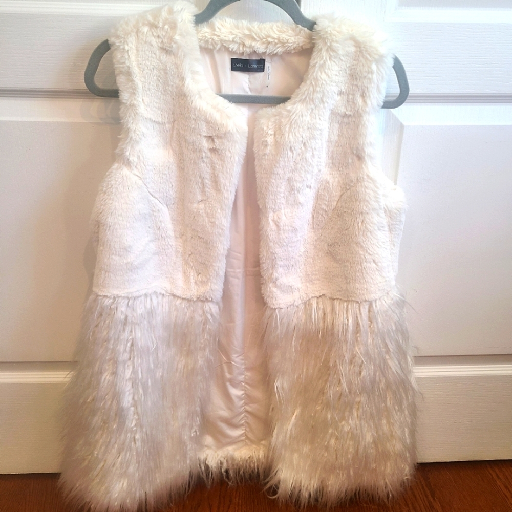 Womens Stella + Lorenzo Faux Fur Vest Size Med